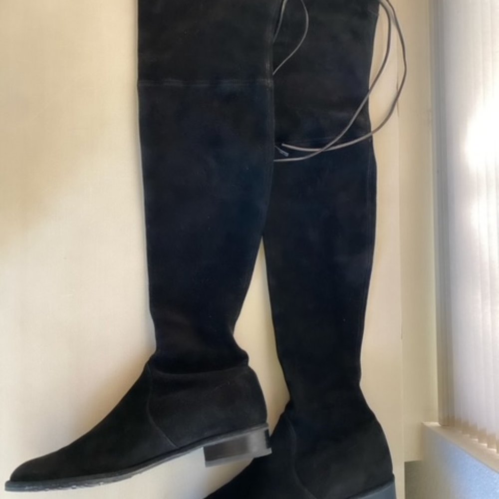 Stuart Weitzman Black Suede The Lowland Boot